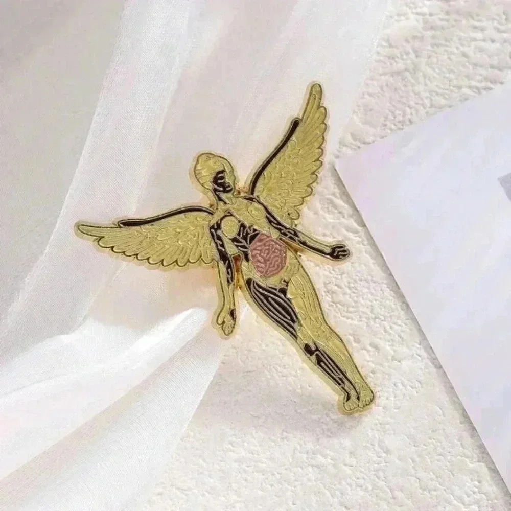 Gold goddess enamel pin brooch charm purse bag health doctor nurse women's girls